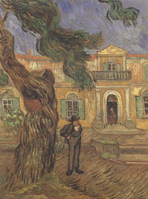 Vincent Van Gogh Pine Trees with Figure in the Garden of Saint-Paul Hospital (nn04) oil painting image